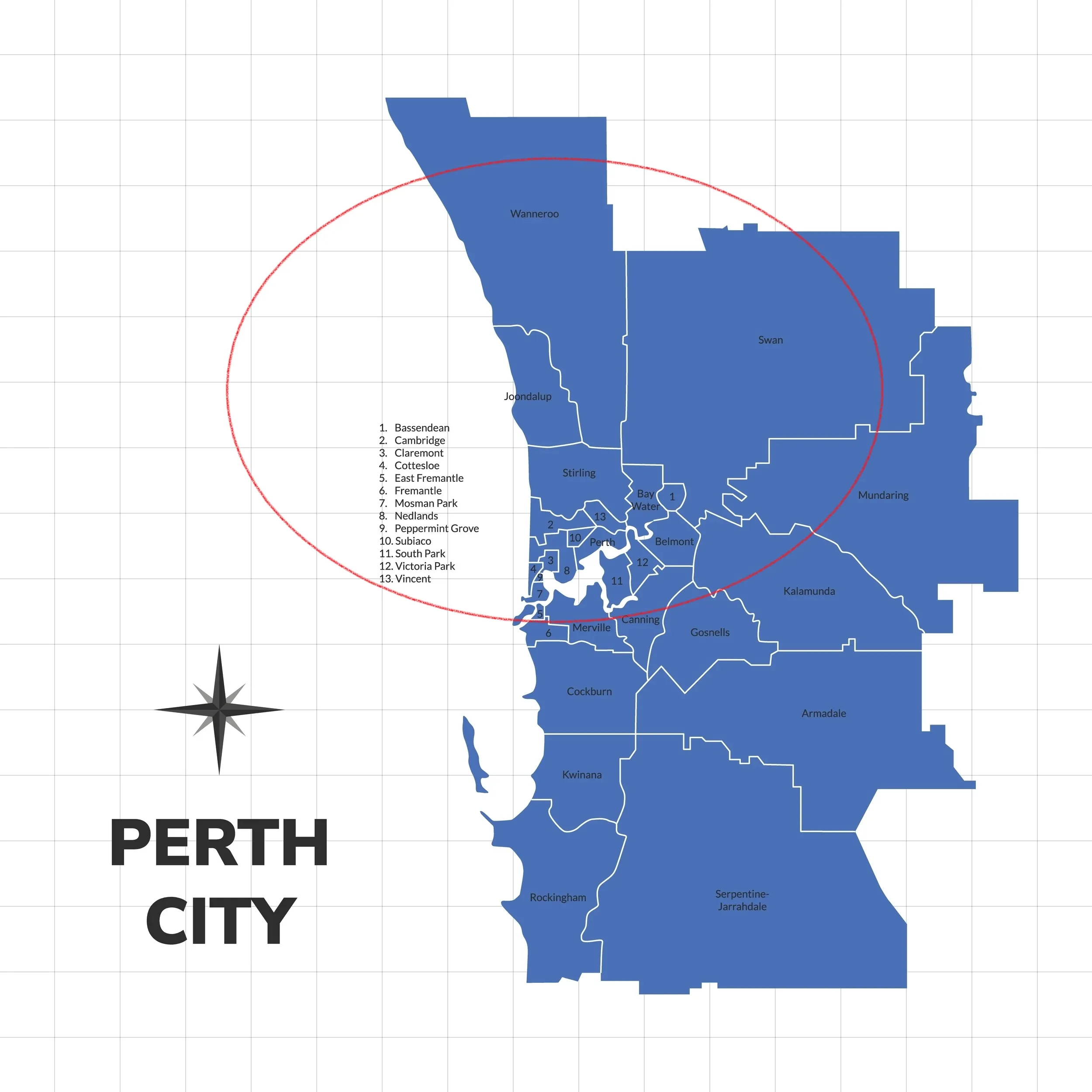 About Us - Perth map service area